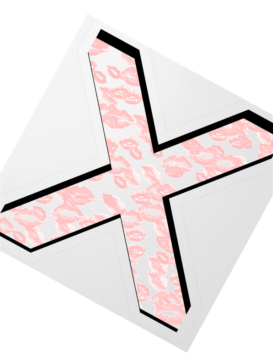 White X Pink Lipstick Kisses | Kiss-cut Sticker product image (2)