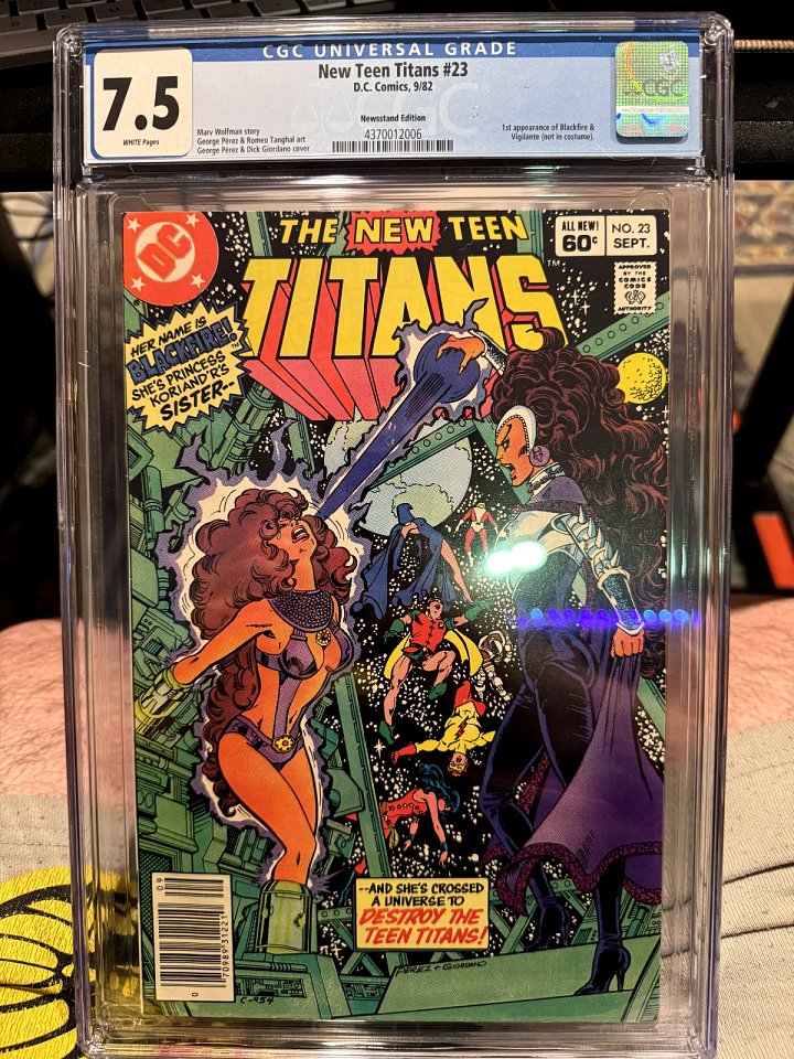 New Teen Titans #23 (1982) | CGC 7.5 Newsstand | 1st Appearance of Blackfire & Adrian Chase (Vigilante) product image (1)