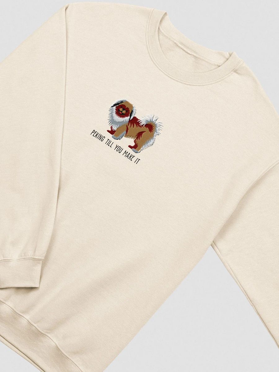 Peking Till You Make It Sweatshirt (Embroidered) of a Pekingese(Brown) product image (6)
