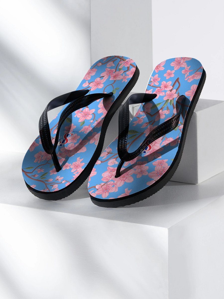 Peach Blossom Breeze light blue Flip-Flops product image (1)