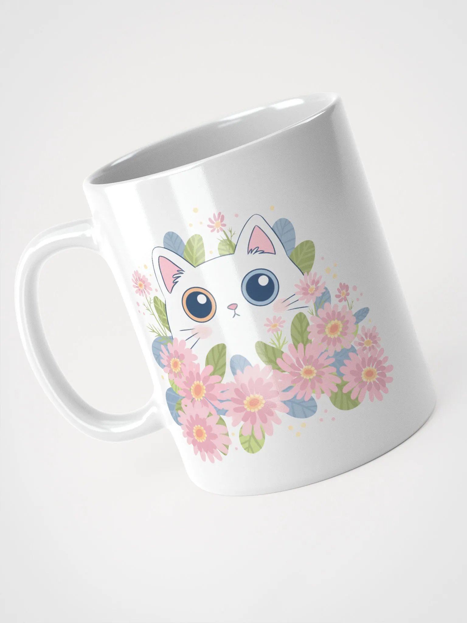 Whimsical Cat and Flowers Mug product image (6)