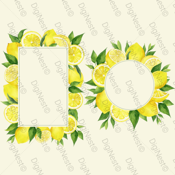 Watercolour Lemon Frames and Border product image (2)