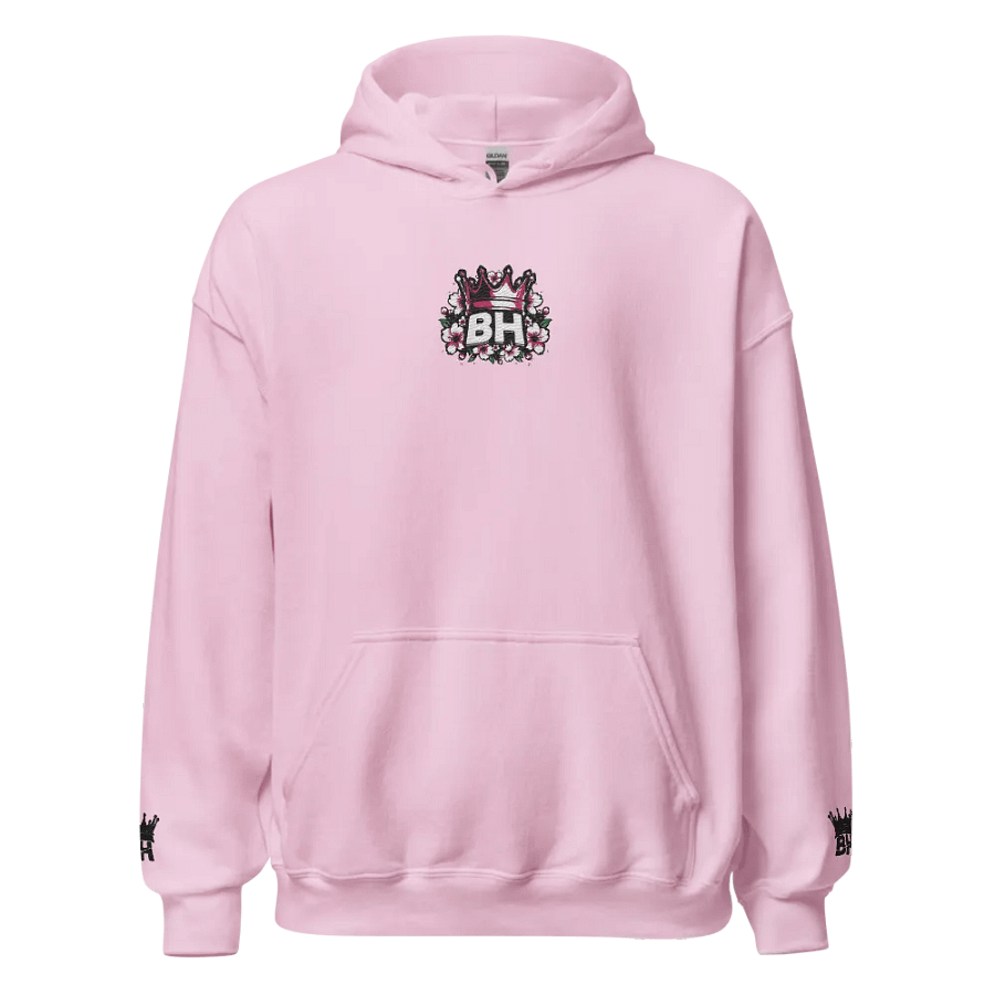 Box Head Embroidered Floral Logo Pink Hoodie product image (1)