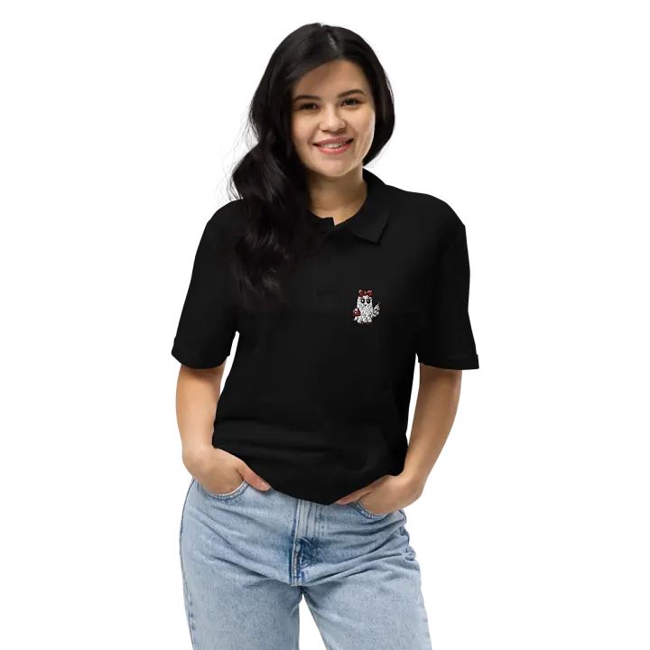 Stylish Ghost Embroidered Relaxed Fit Cotton Polo Shirt product image (2)