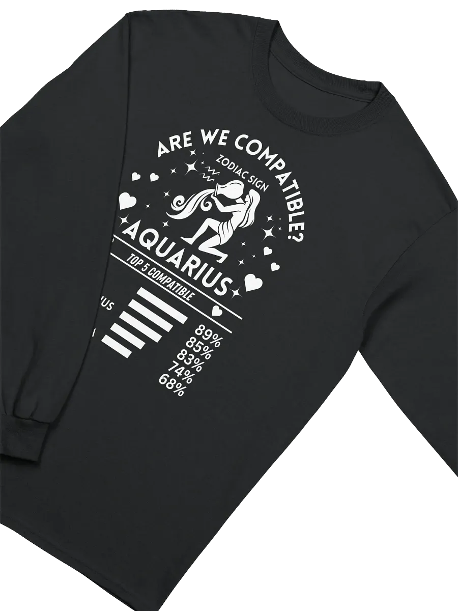 Aquarius Zodiac Sign Romantic Compatibility - Gildan Ultra Cotton Unisex Long Sleeve T-Shirt - Dark Colors product image (3)