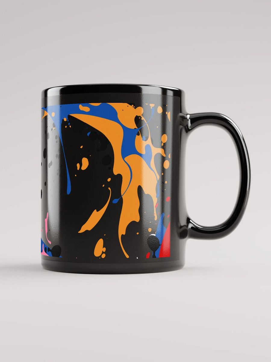 Splashed Paint Abstract Design Black Mug product image (1)