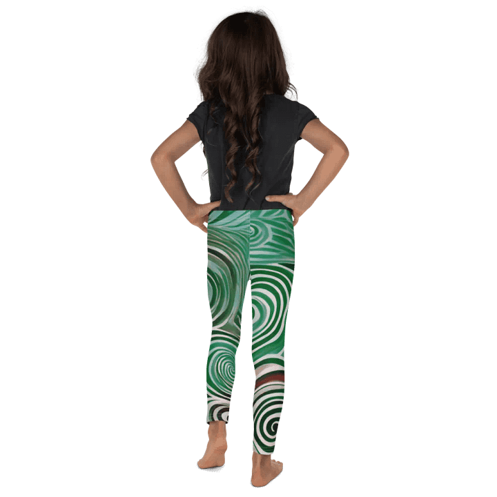Funky Cool Green Liquid Tie-Dye Kid's and Toddler's Leggings product image (2)