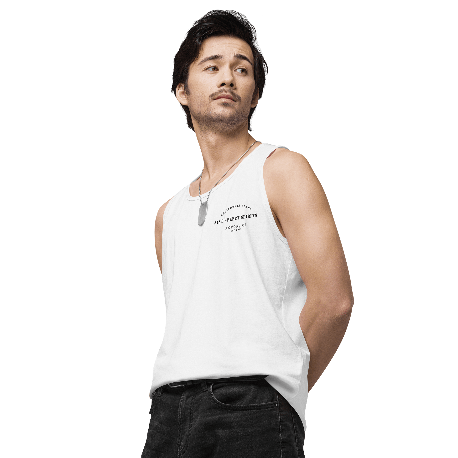 "Button" White Tank product image (4)