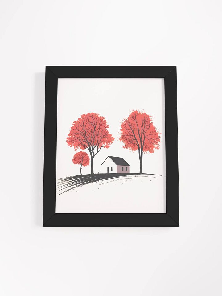 Minimalist Autumn Home Decor: Vibrant Red Trees Framed Poster product image (24)