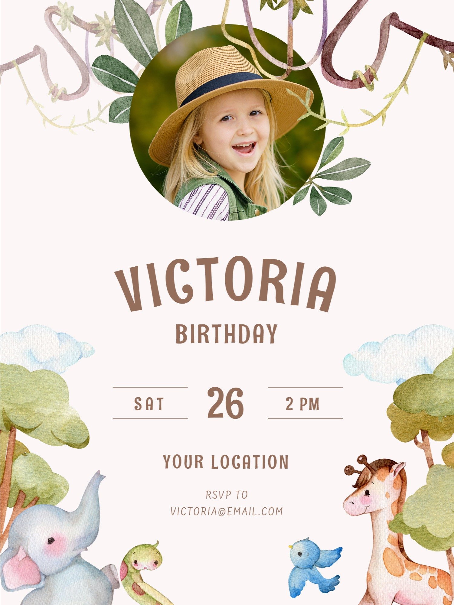 Jungle Theme Birthday Invitation PSD product image (2)