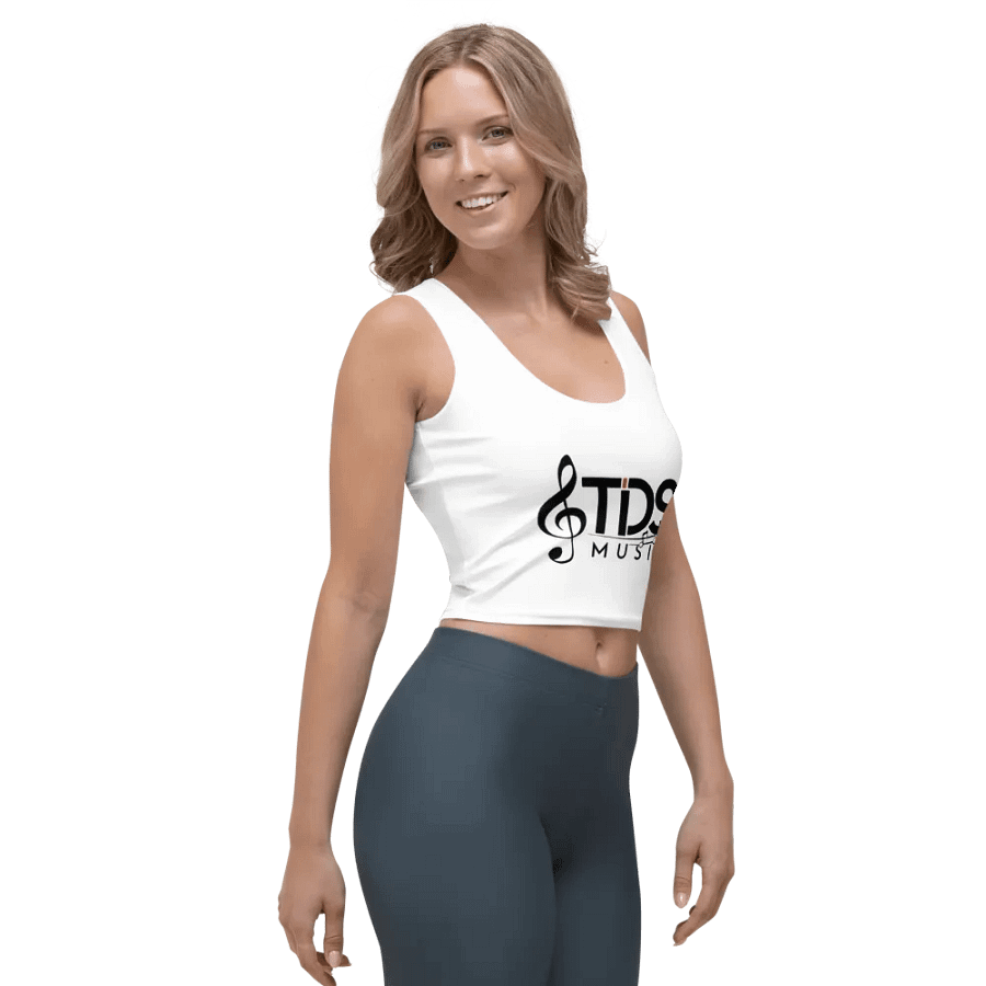 TDS Music Women's Crop Top T-Shirt - Stylish White with Musical Design product image (4)
