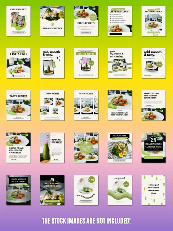 MRR/PLR Instagram Food Feed Templates product image (5)