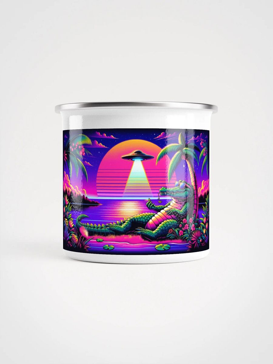 Retro-Futuristic Alligator Enamel Mug product image (2)