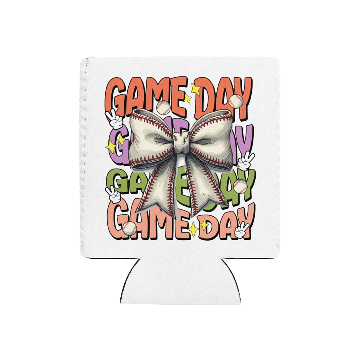 Game Day Bow Baseball Delight Coozie Can Cooler product image (1)
