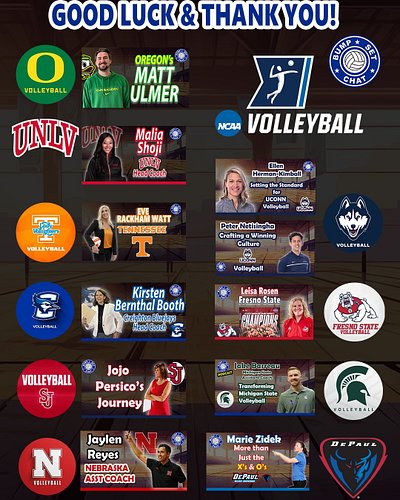 With College Volleyball back don't forget to catch these great coach’s stories and advice! 
All are fantastic people that car...