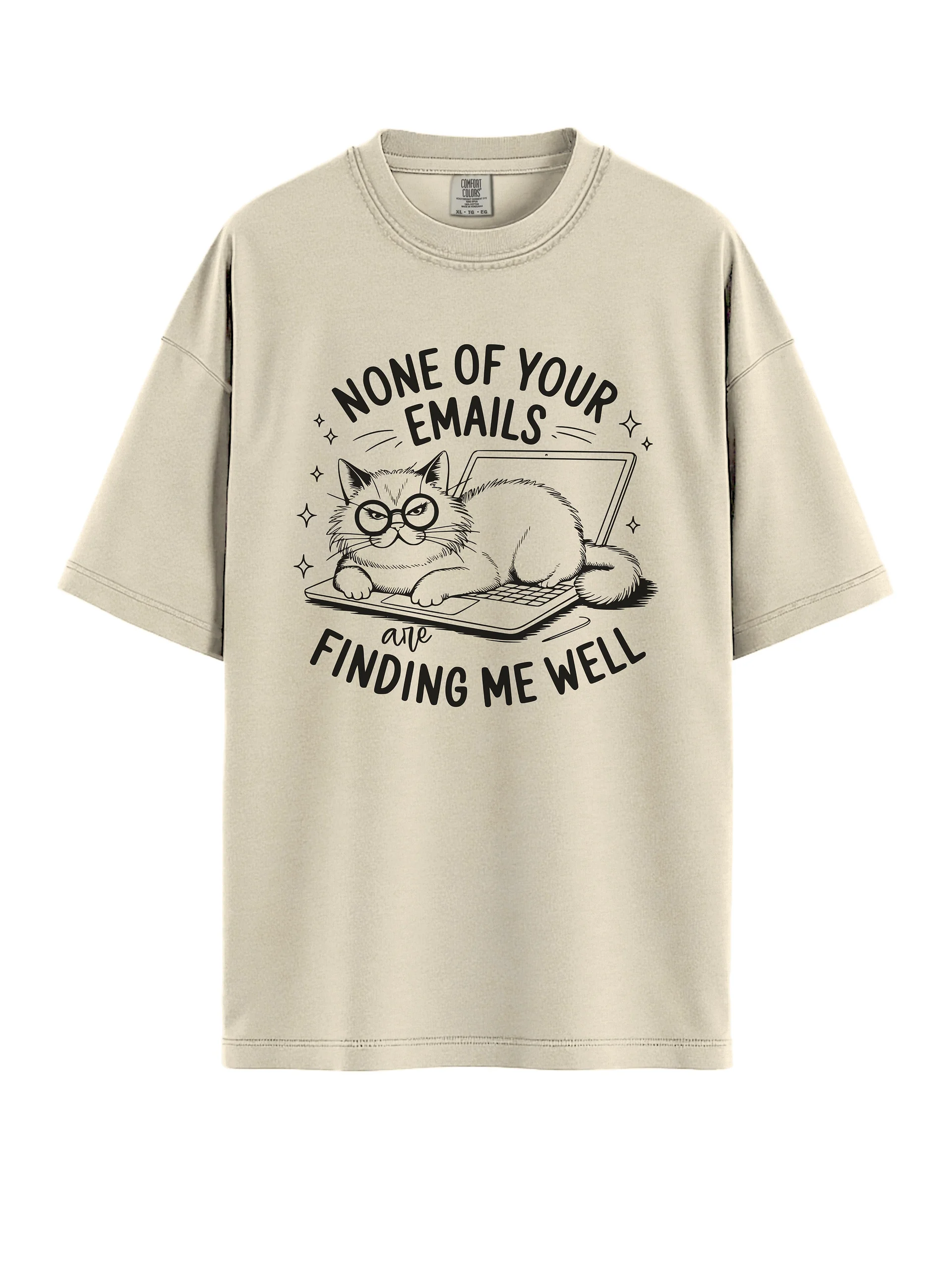 Funny Cat Shirt – Relaxed Fit Heavyweight Unisex Cotton T-Shirt product image (10)
