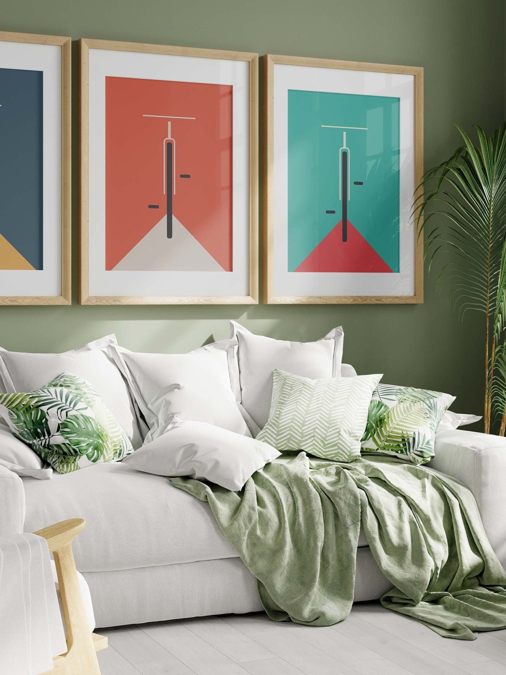 Bicycle Bauhaus Poster Vintage mid century style set of 3 product image (6)