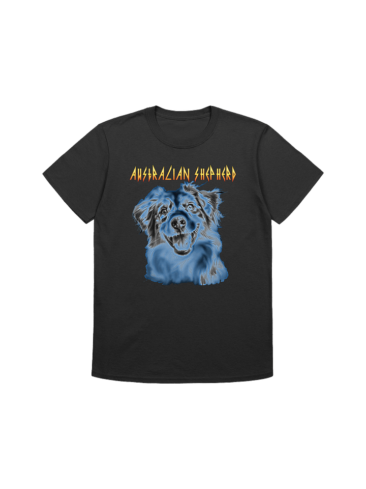 Australian Shepherd Hard Rock Heavy Metal Big Face T-Shirt product image (1)