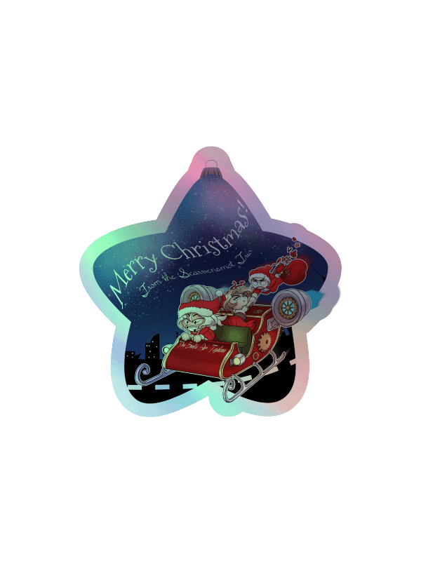 "Merry Christmas from the Scarvensmot Trio" Kiss-Cut Holographic Sticker product image (3)