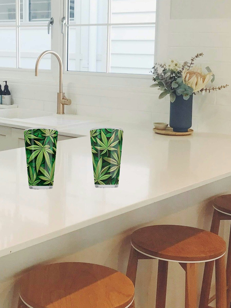 Cannabis Marijuana Leaf Design 16 oz Shaker Glass product image (4)