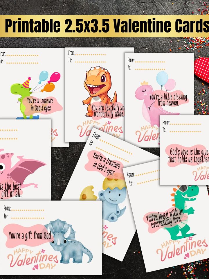 Preschool valentines | Printable valentine cards for kids| Christian valentine, Valentine card for kids bundle to download and print now product image (1)