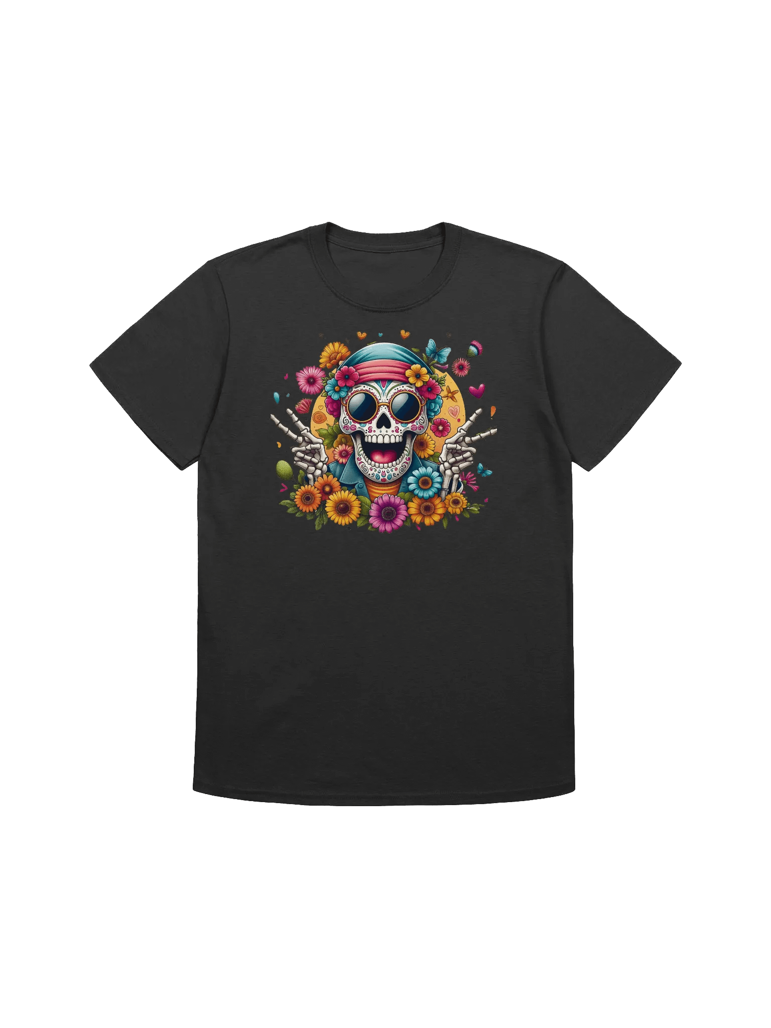 Sugar Skull Art - Petals and Bones - T-Shirt product image (6)