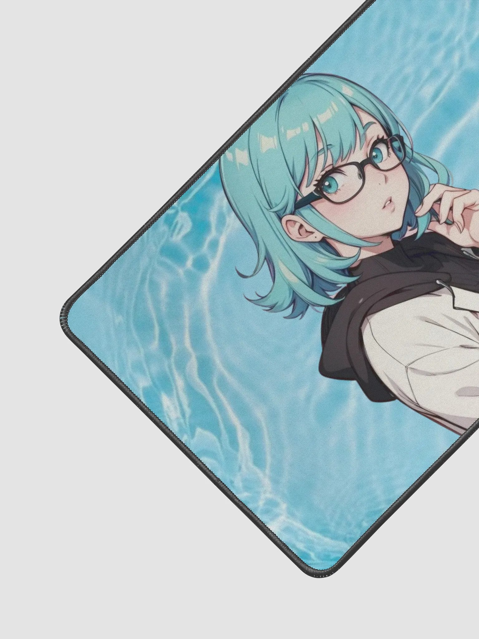 (Aqua WAIFU) K Desk Mat 12" x 18" product image (2)