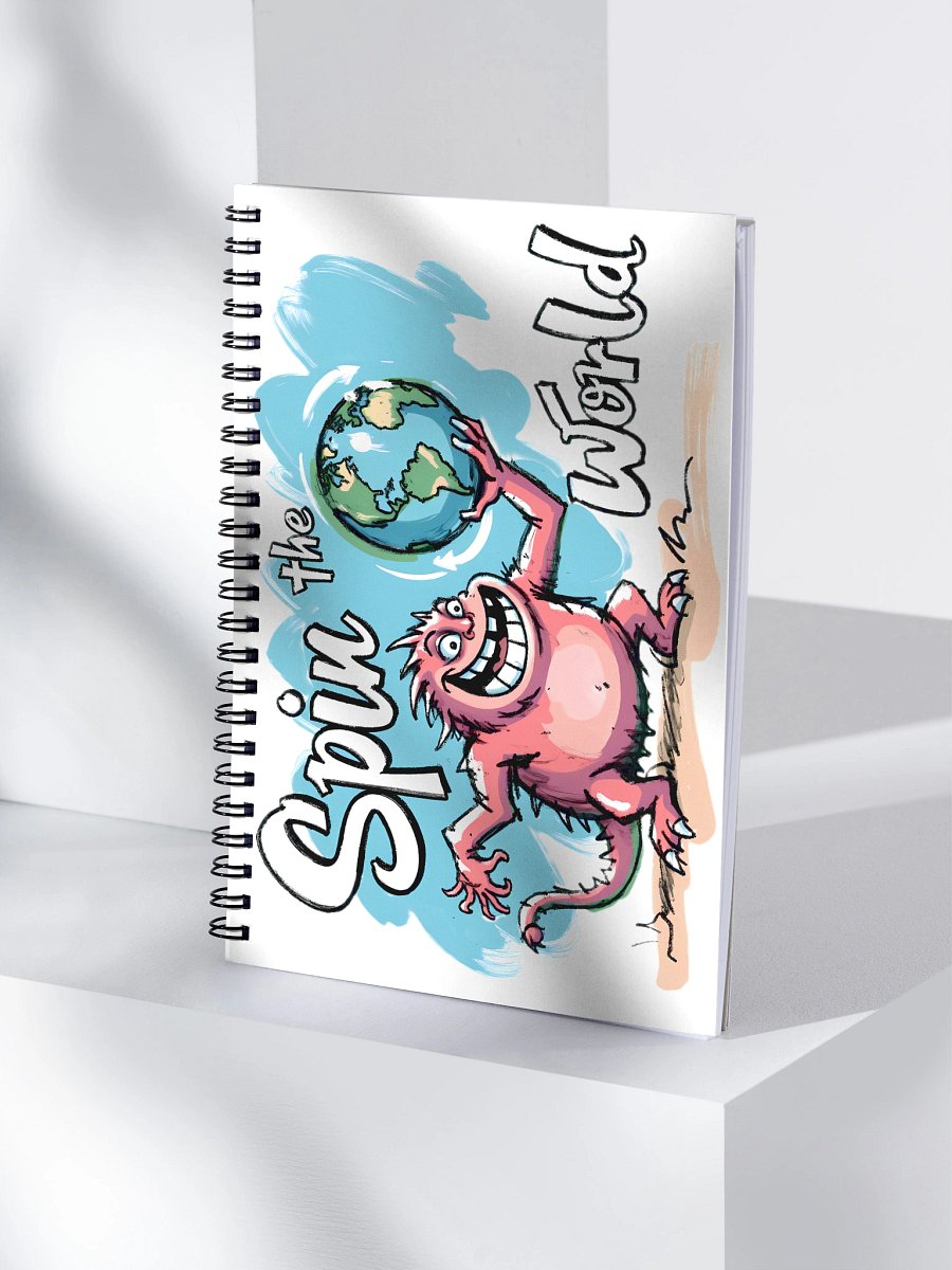 Playful Monster Spins the World: Cartoon Fun Spiral Notebook product image (4)