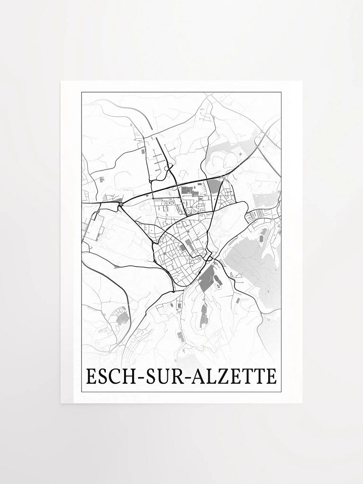 Esch-sur-Alzette, Luxembourg, city map print product image (2)