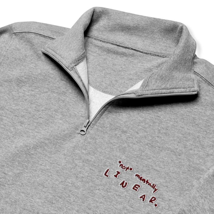 *not* mentally linear. (maroon bubble design) embroidered quarter zip product image (6)