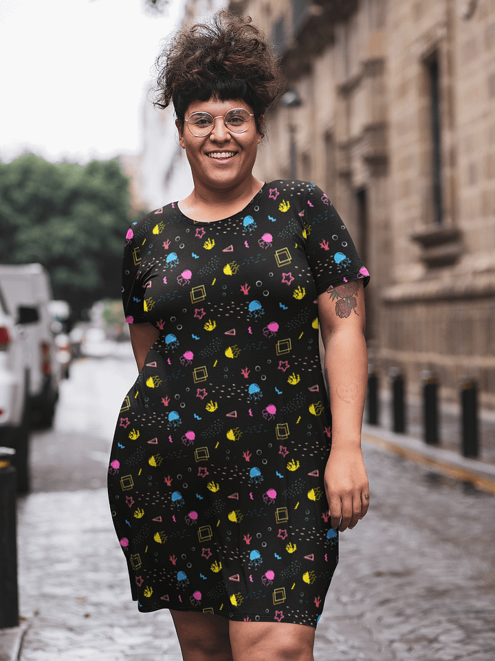 Shifty Seas dark pattern t-shirt dress product image (1)