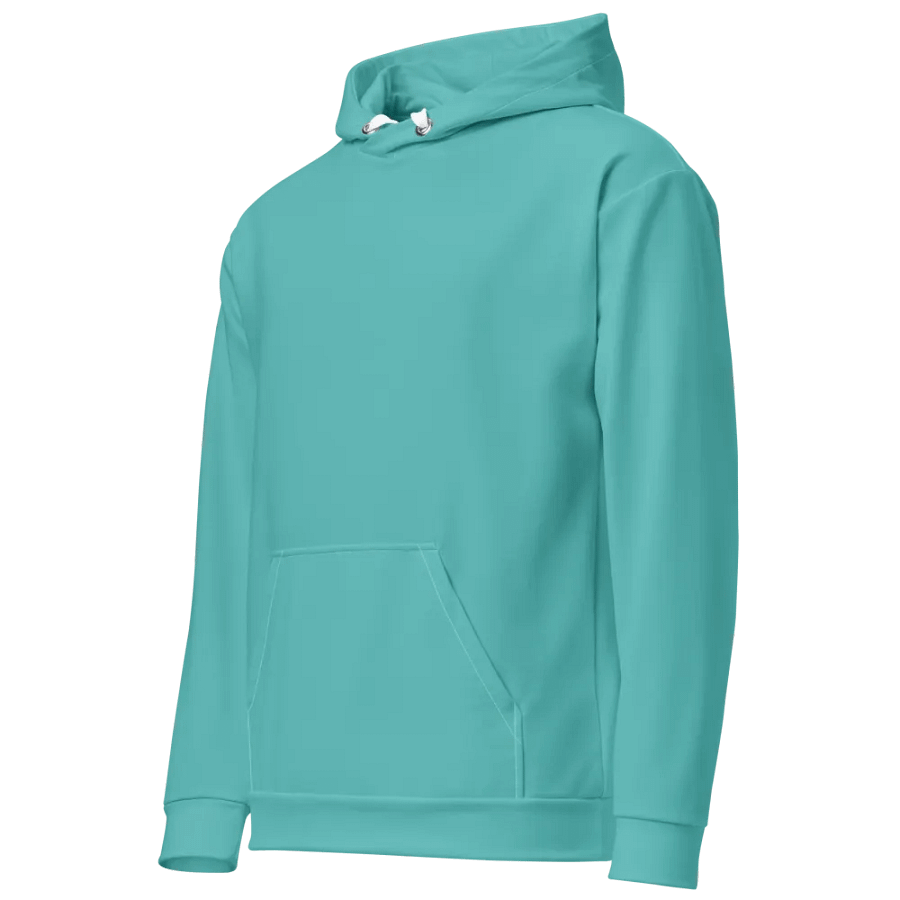 Plain Turquoise Blue True Summer Unisex Recycled Polyester Heavyweight Premium Hoodie by Treasure Pie product image (3)