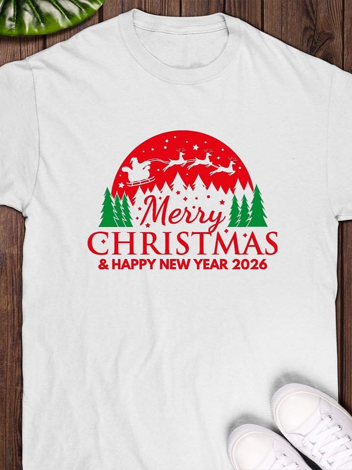 Merry Christmas & Happy New Year 2026 T-Shirt product image (1)