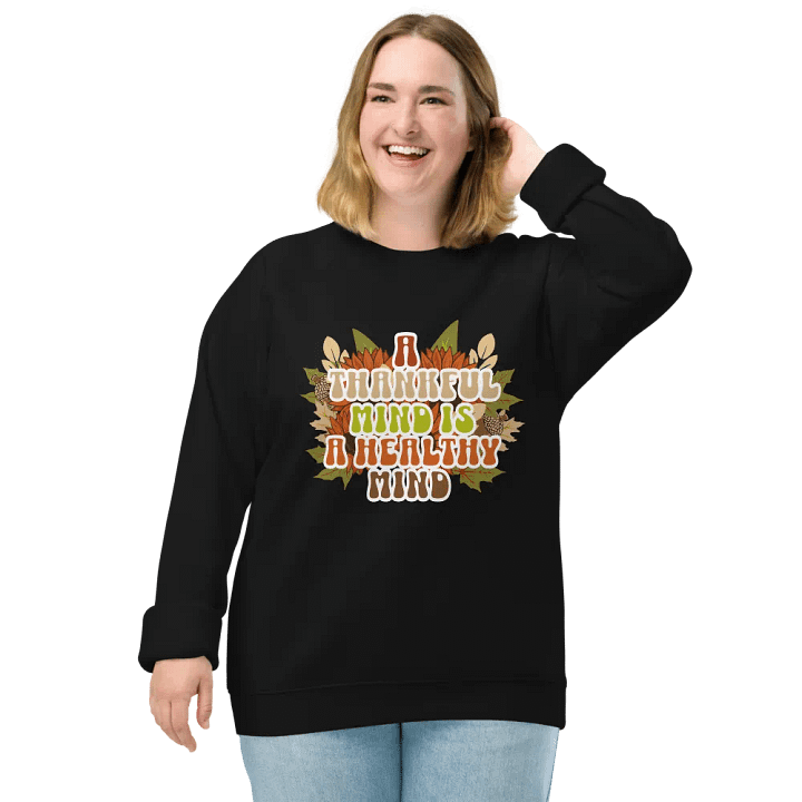 Thankful Mind Organic Raglan Sweatshirt product image (2)