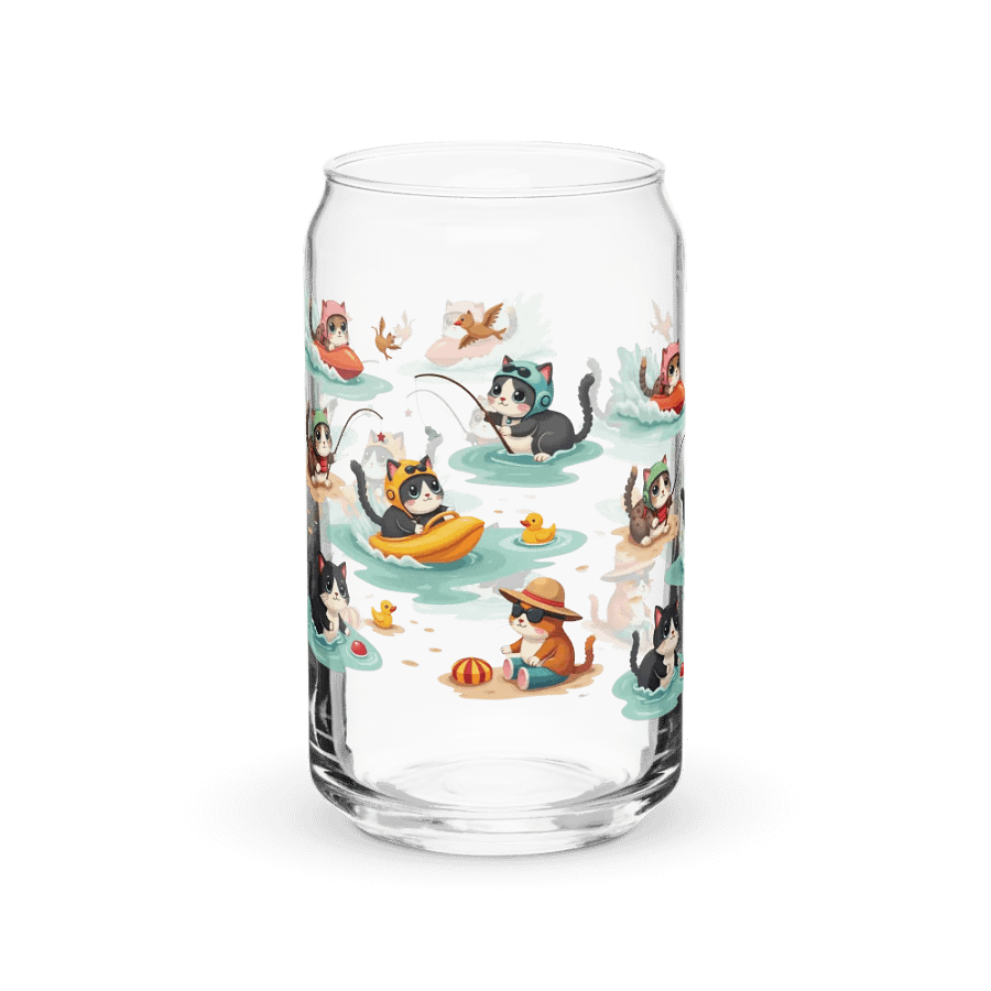 Purrfectly Fun Day in Destin Beach Cat-Inspired Can-Shaped Glass ( Libby Glass ) product image (11)