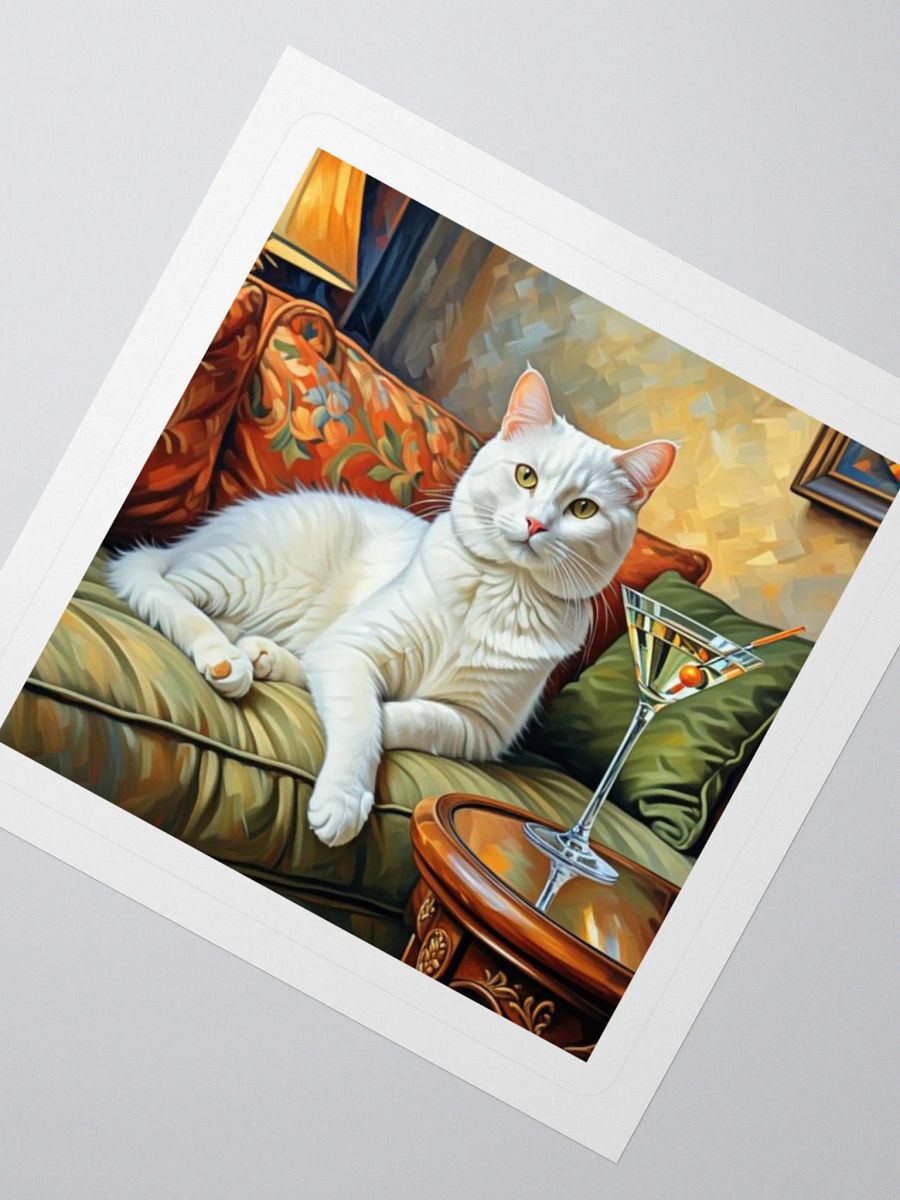 CLASSEY CAT ON COUCH NEXT TO MARTINI product image (5)