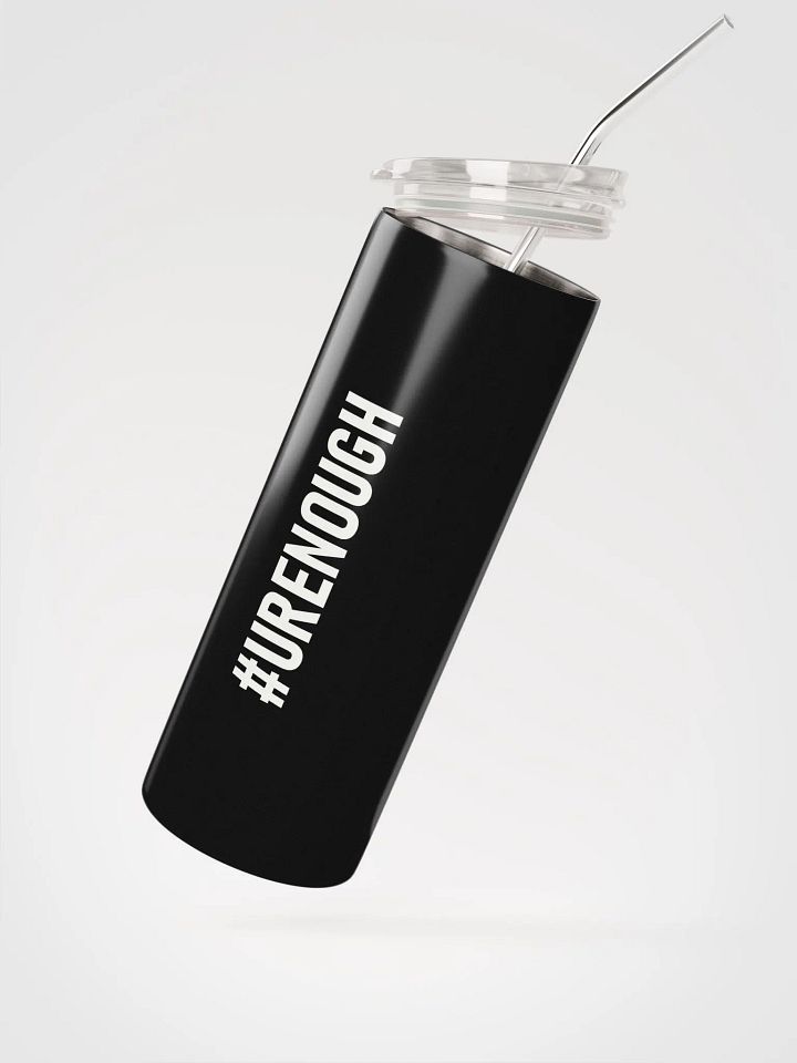 20 oz #URENOUGH - High Grade Travel Tumbler with Straw - Black product image (2)