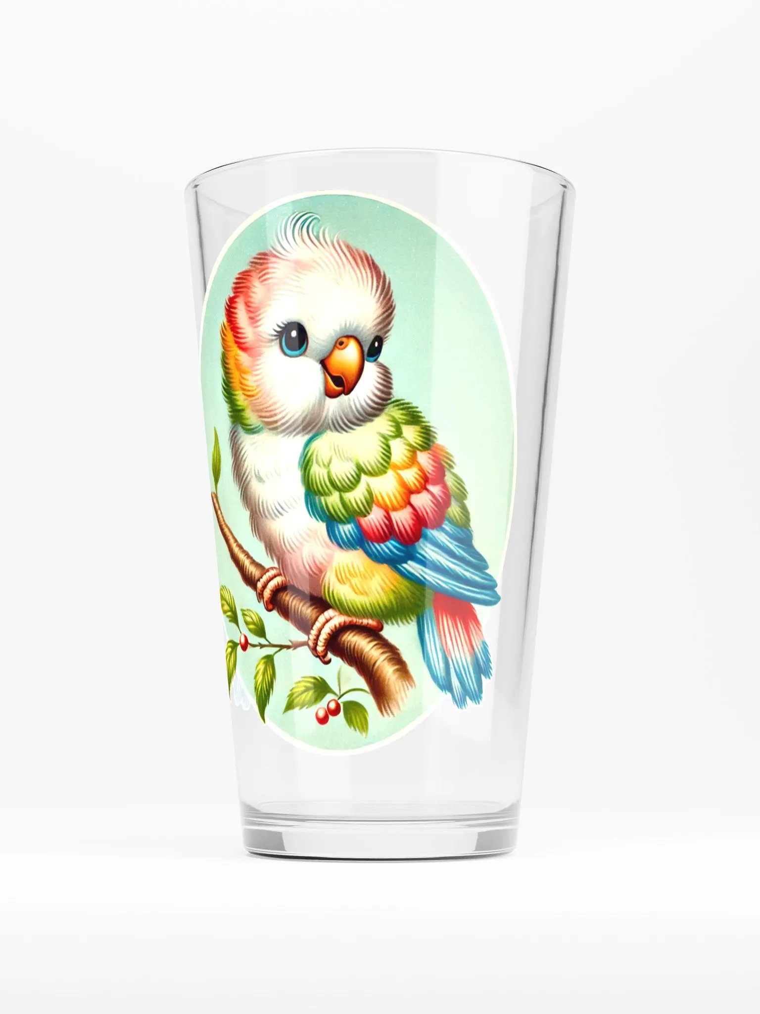 Colorful Baby Bird 16 oz Glass - Retro Glassware product image (1)