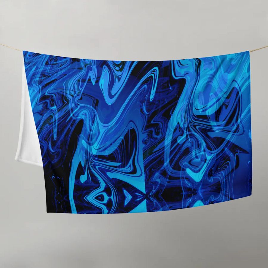 Blue and Black Swarm Pattern Urban Design Throw Blanket product image (21)