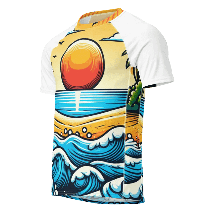 Sunset Serenity Men's Rash Guard |Ai Design product image (1)