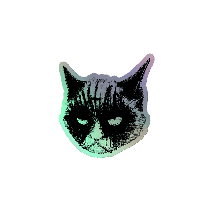 Cats And Metal Grumpy Holo Sticker product image (2)