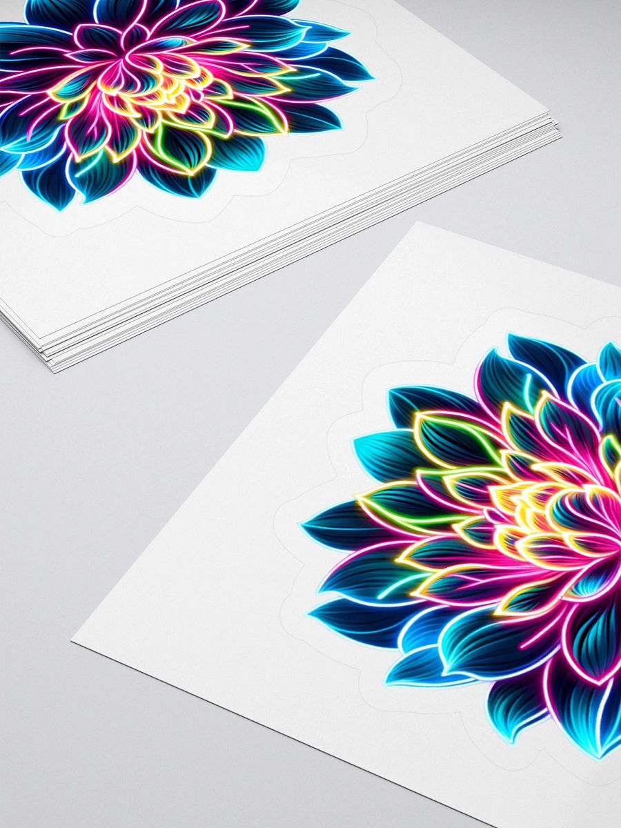 Radiant Neon Lotus Bloom Sticker product image (11)