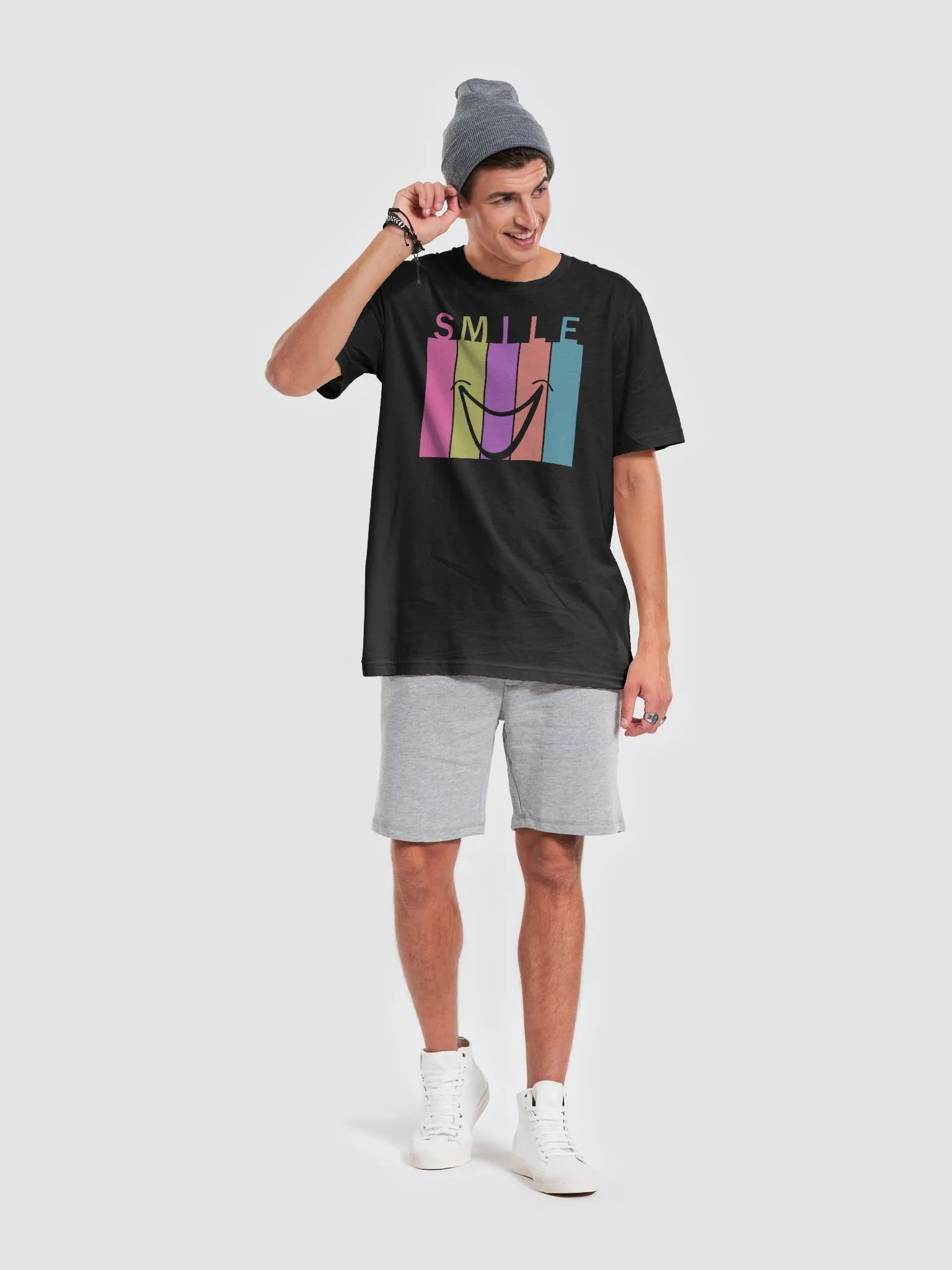 Colorful SMILE Graphic T-Shirt product image (63)