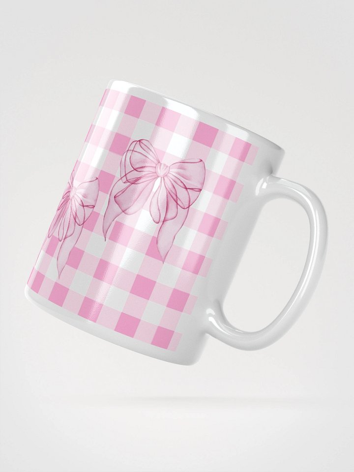 Mug Blanc Vichy Revisité - Rose - Cadeau Style Chic et Poétique product image (2)