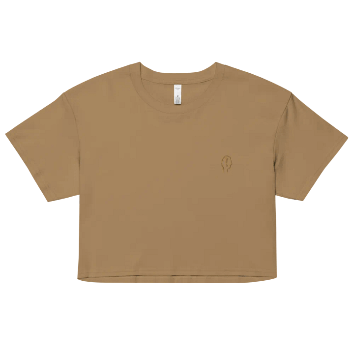 EXCLAIMING MENTALLY (L.C., brass) embroidered cotton crop top product image (7)