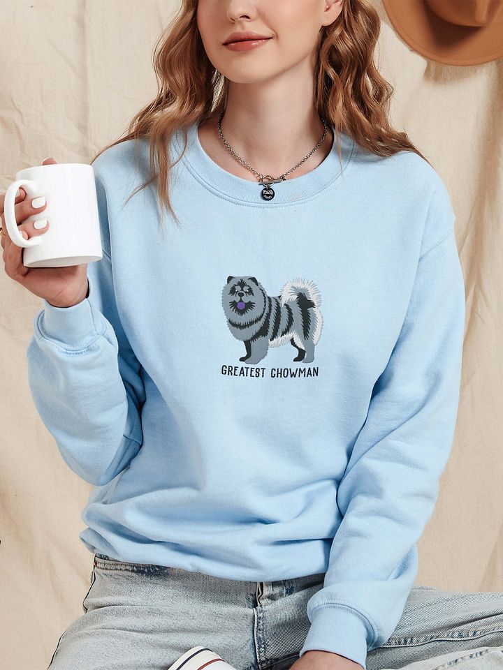 Greatest Chowman Sweatshirt(Embroidered) of a Chow Chow(Blue) product image (2)