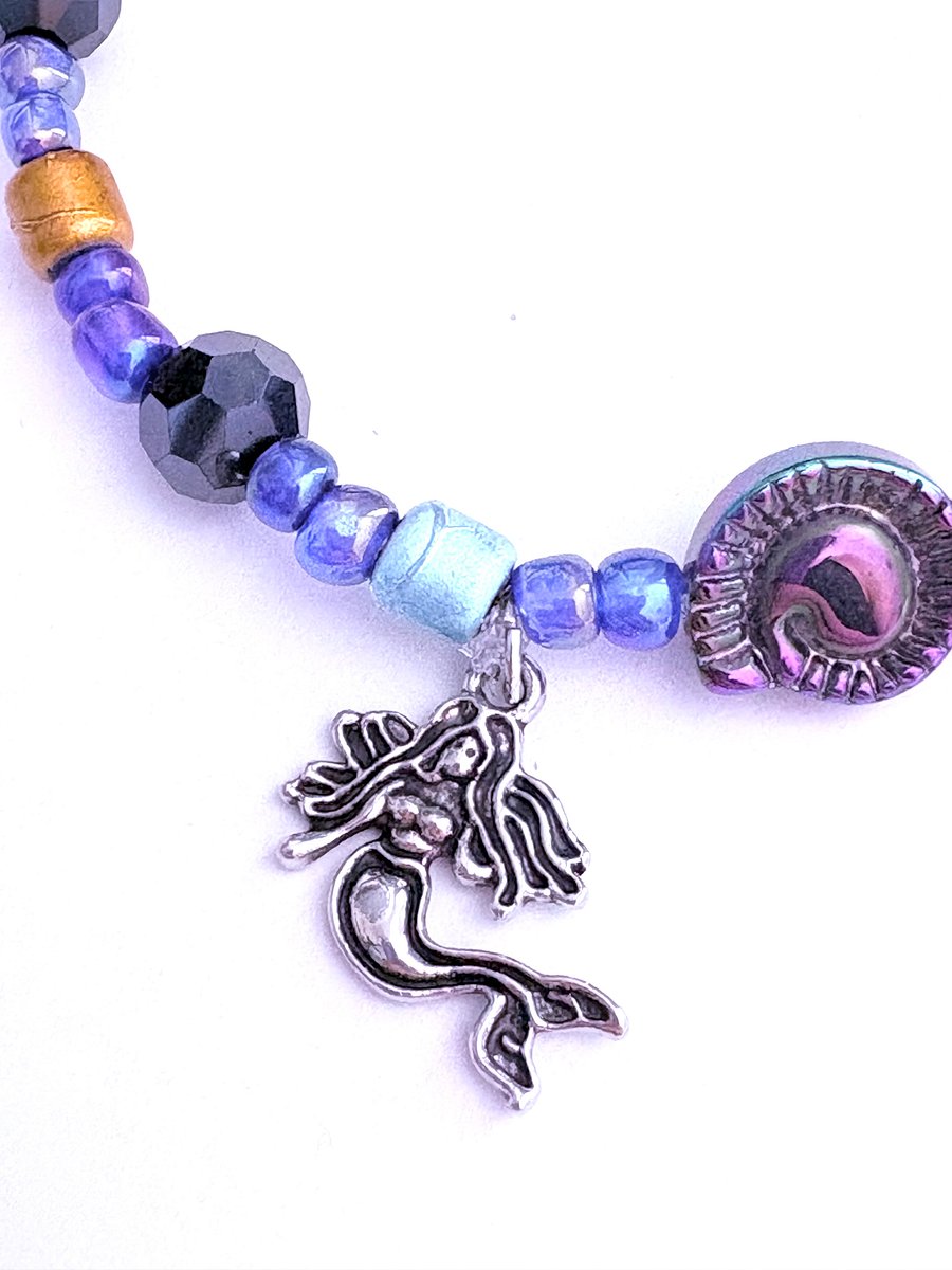 Handmade 7.5" Mermaid Charm Bracelet | Coastal Charm Jewelry by Monique Faella Designs™ | MFD-00183 product image (2)