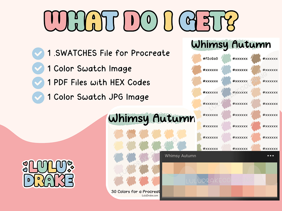 Whimsy Autumn Procreate Color Palette with HEX Codes ★ DIGITAL ★ product image (5)