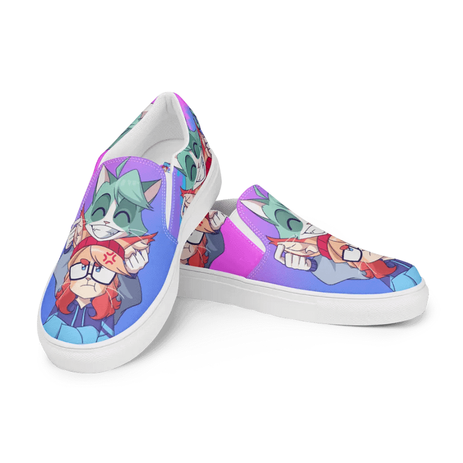 Cyan Teasing Alice's Ears Women Slip-On Canvas Shoes product image (11)