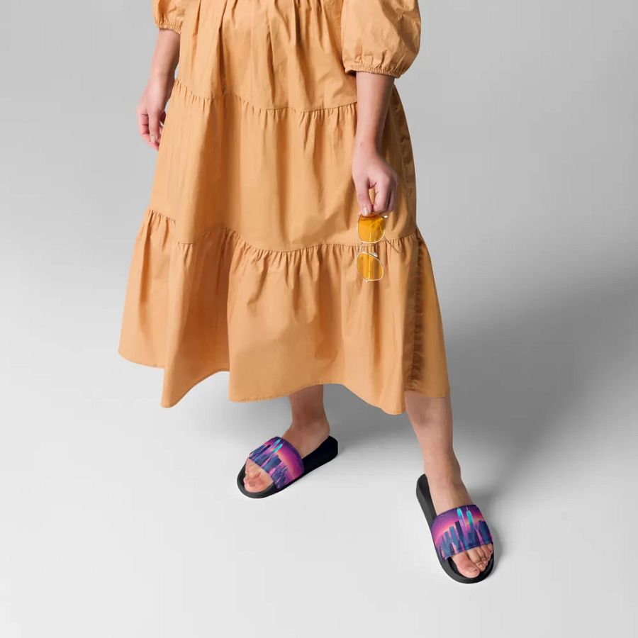 Vaporwave New York City All Over Print Women's Slides product image (7)
